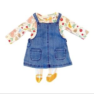 3-Piece Tee & Denim Jumper Set